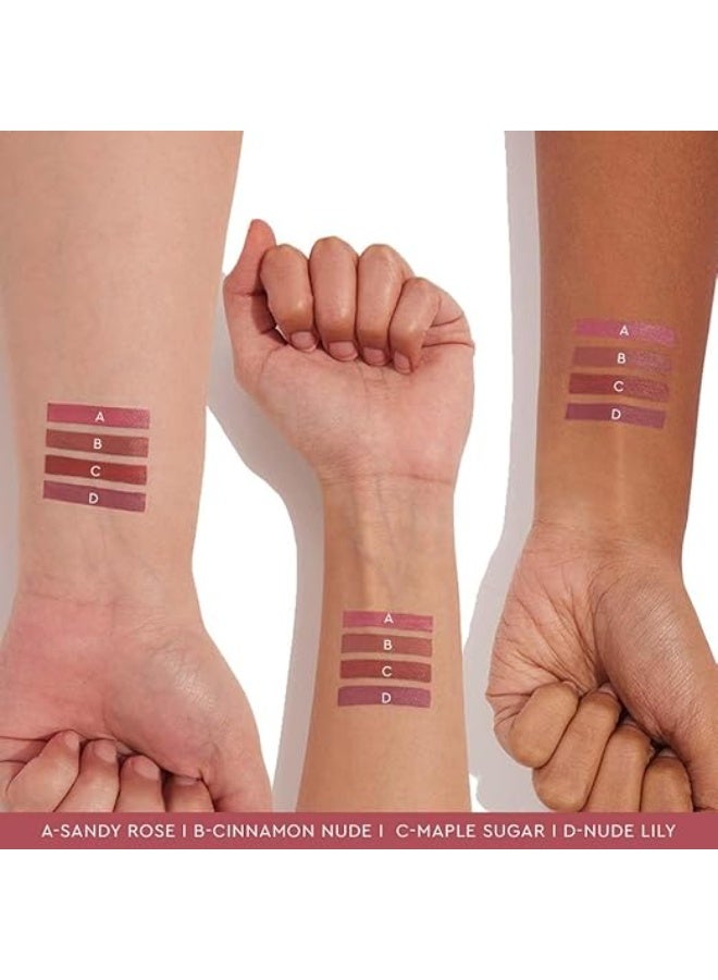 كيرو مجموعة أحمر الشفاه السائل غير اللامع من كيرو فور بلاي - سوبريم كواد، 6 مل | 4 درجات لونية نيود | يدوم طويلاً، مقاوم للتلطخ، مرطب، خفيف الوزن | تركيبة عناية بالبشرة غنية بزيت الأفوكادو والمشمش - Image 4